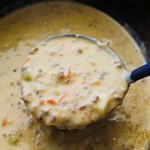 CrockPot Cheeseburger Soup